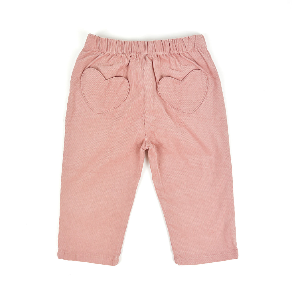 Misty Rose Heart Pocket Corduroy Pants – Bicycle Pie