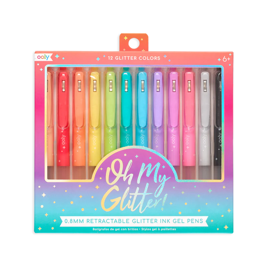 Oh My Glitter! Retractable Glitter Gel Pens (Set of 12)