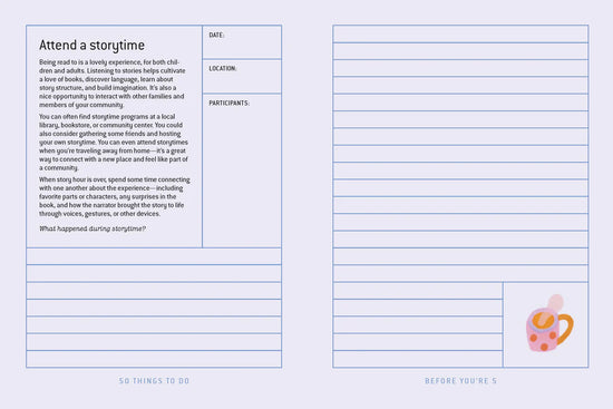 50 things to Do Before You're 5 Journal