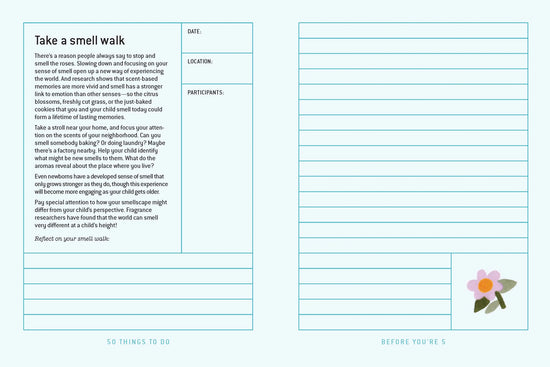 50 things to Do Before You're 5 Journal