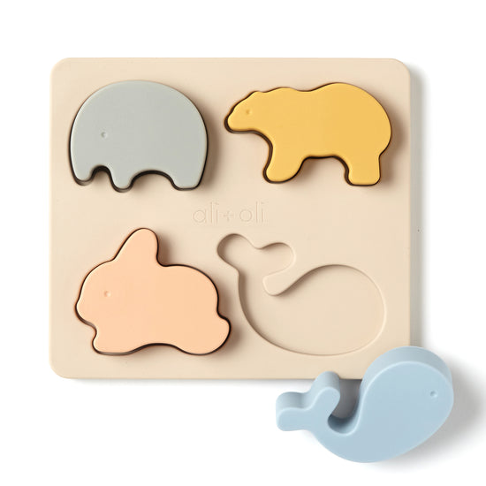 Soft Silicone Mini-Animal 4-Piece Puzzle