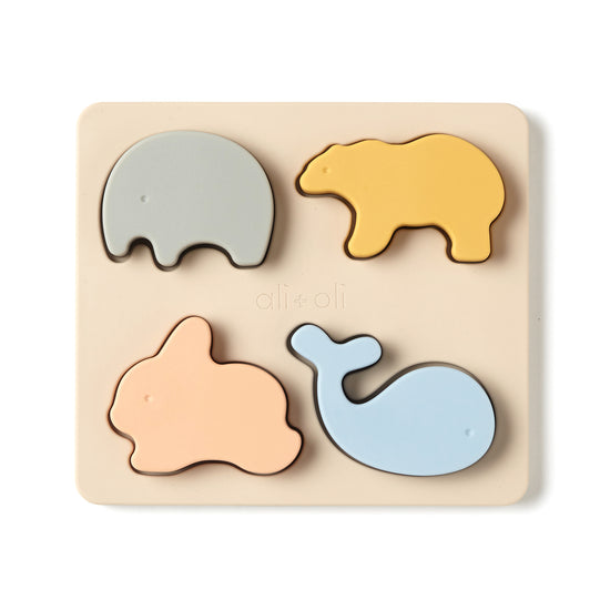 Soft Silicone Mini-Animal 4-Piece Puzzle