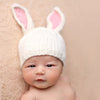 Bailey Bunny Knit Hat, White + Pink