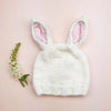 Bailey Bunny Knit Hat, White + Pink