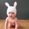 Bailey Bunny Knit Hat, White + Pink