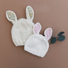 Bailey Bunny Knit Hat, White + Pink