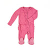 Chateau Rose Rib 2-Way Ruffle Zipper Footie