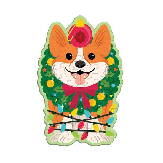 Christmas Corgi Shaped Scratch and Sniff Puzzle