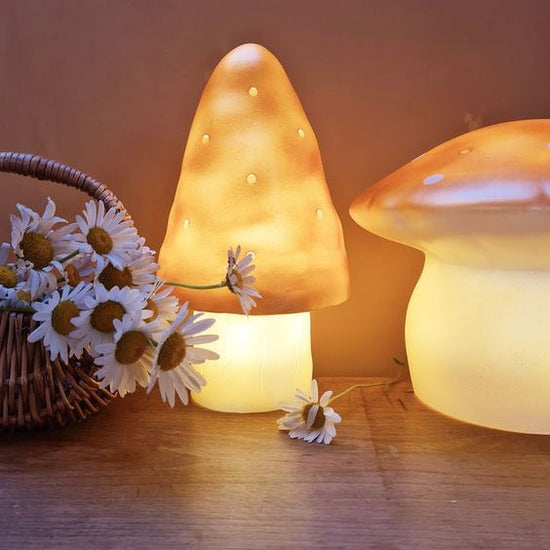 Small Mushroom LED Lamp/Nightlight, Gold