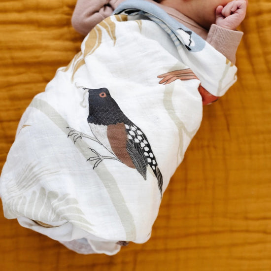For the Birds Muslin Swaddle