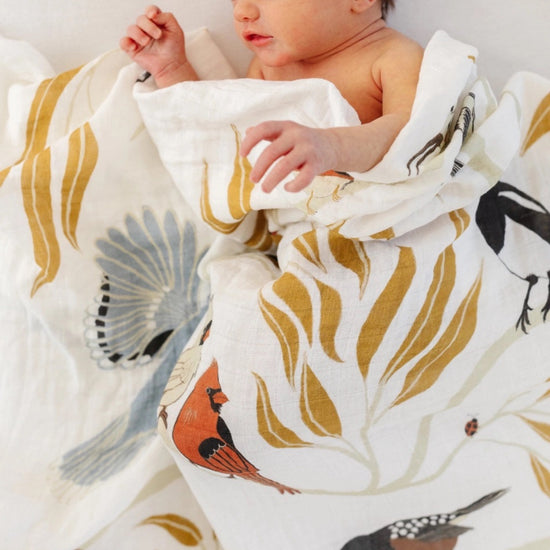 For the Birds Muslin Swaddle