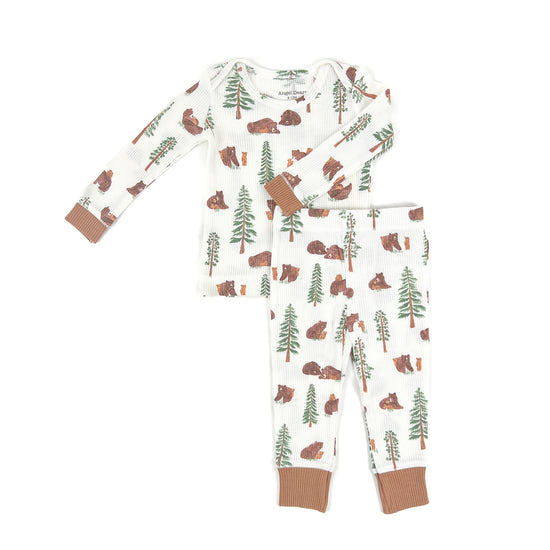 Brown Bears Waffle-Knit Loungewear Set