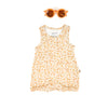 Perfect for warm weather, playdates, and all the moments along the way, this adorable floral romper is oh-so soft and sweet. Featuring quick change bottom snaps for easy diaper changes and sweet button details. 70% bamboo viscose, 30% organic cotton.&nbsp;