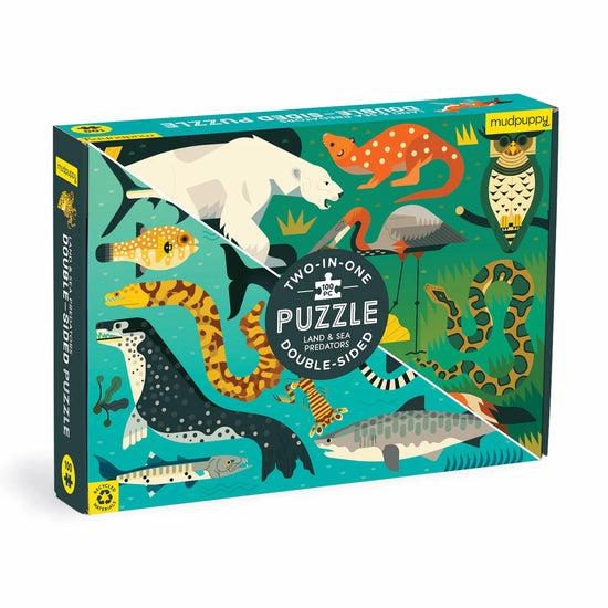Land & Sea Predators Double-Sided Puzzle