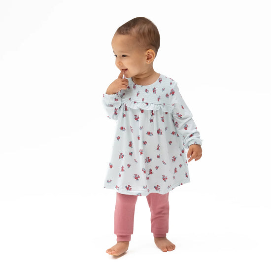 Alyssa Floral Smocked Ruffle Dress & Legging Set