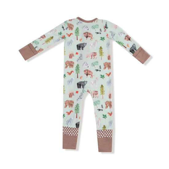 American Woodland Animals 2-Way Zipper Romper