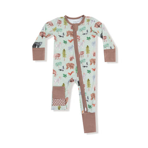 American Woodland Animals 2-Way Zipper Romper