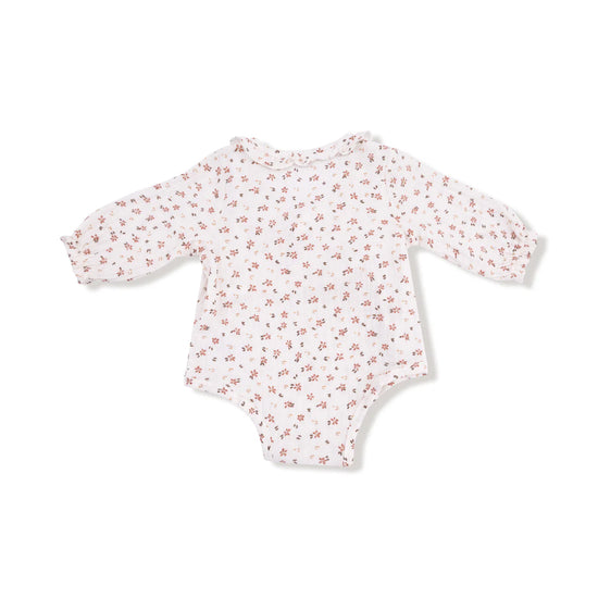 Muslin Carrie Floral Kimono Bodysuit with Ruffle