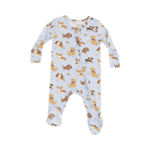 Best Friends Blue 2-Way Zipper Footie