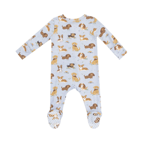 Best Friends Blue 2-Way Zipper Footie