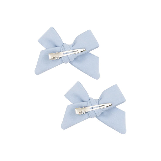 Solid Blue Fog 2-Pack Hair Bow with Clip