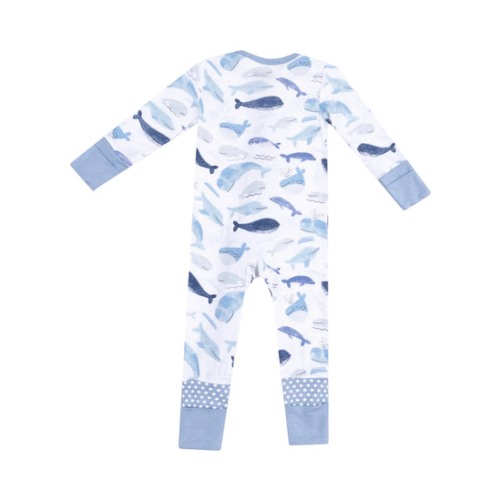 Blue Whales 2-Way Zipper Romper