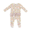 Bubbly Baby Calico 2-Way Ruffle Zip Footie