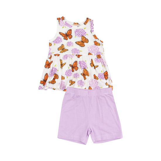 Monarch Butterflies & Milkweed Peplum Tank & Shorts Set