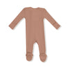 Cafe Au Lait 2-Way Zipper Waffle Knit Footie