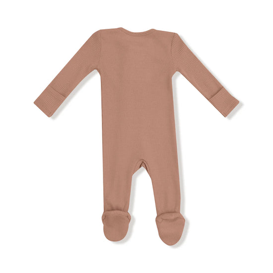 Cafe Au Lait 2-Way Zipper Waffle Knit Footie