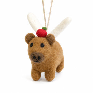Felt Flying Capybara Ornament