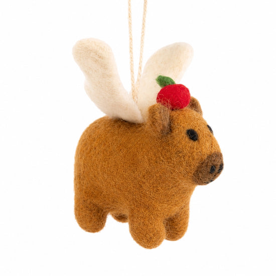 Felt Flying Capybara Ornament