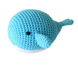 Blue Whale Hand-Crocheted Rattle