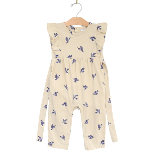 Bluebirds Flutter Long Romper