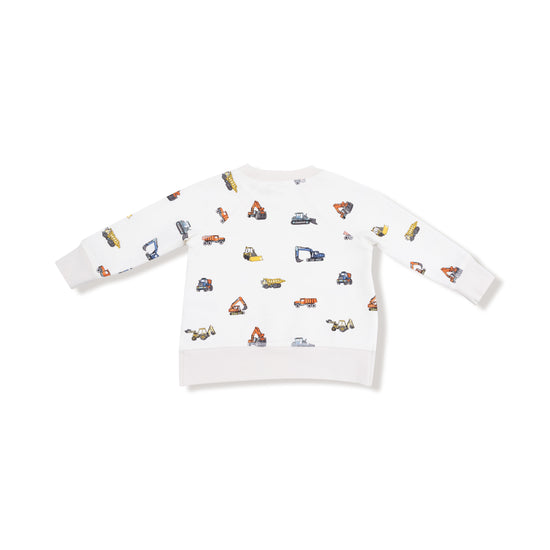 Construction Vehicles Raglan Sweatshirt & Jogger Set
