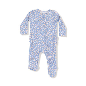 Country Calico 2-Way Zipper Ruffle Back Footie