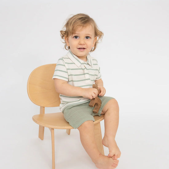 Desert Sage Polo + Muslin Shorts Set