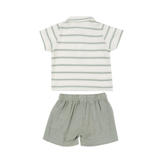 Desert Sage Polo + Muslin Shorts Set