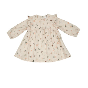 Floating Floral Corduroy Shoulder Ruffle Dress (20% off!)