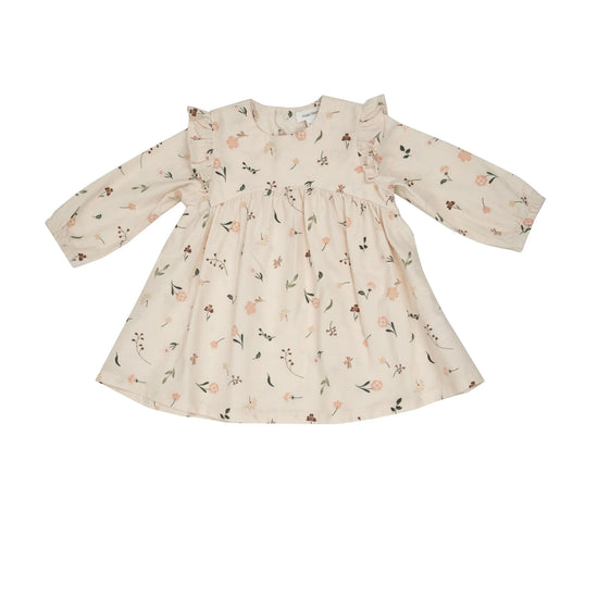 Floating Floral Corduroy Shoulder Ruffle Dress (20% off!)