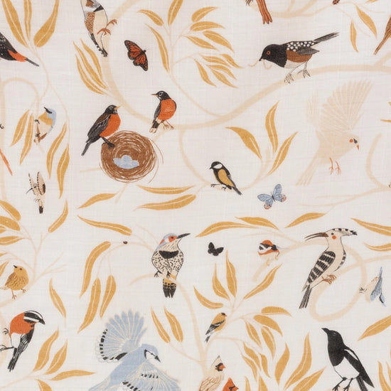 For the Birds Muslin Crib Sheet