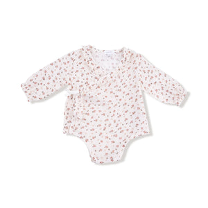 Muslin Carrie Floral Kimono Bodysuit with Ruffle