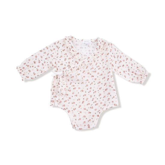 Muslin Carrie Floral Kimono Bodysuit with Ruffle