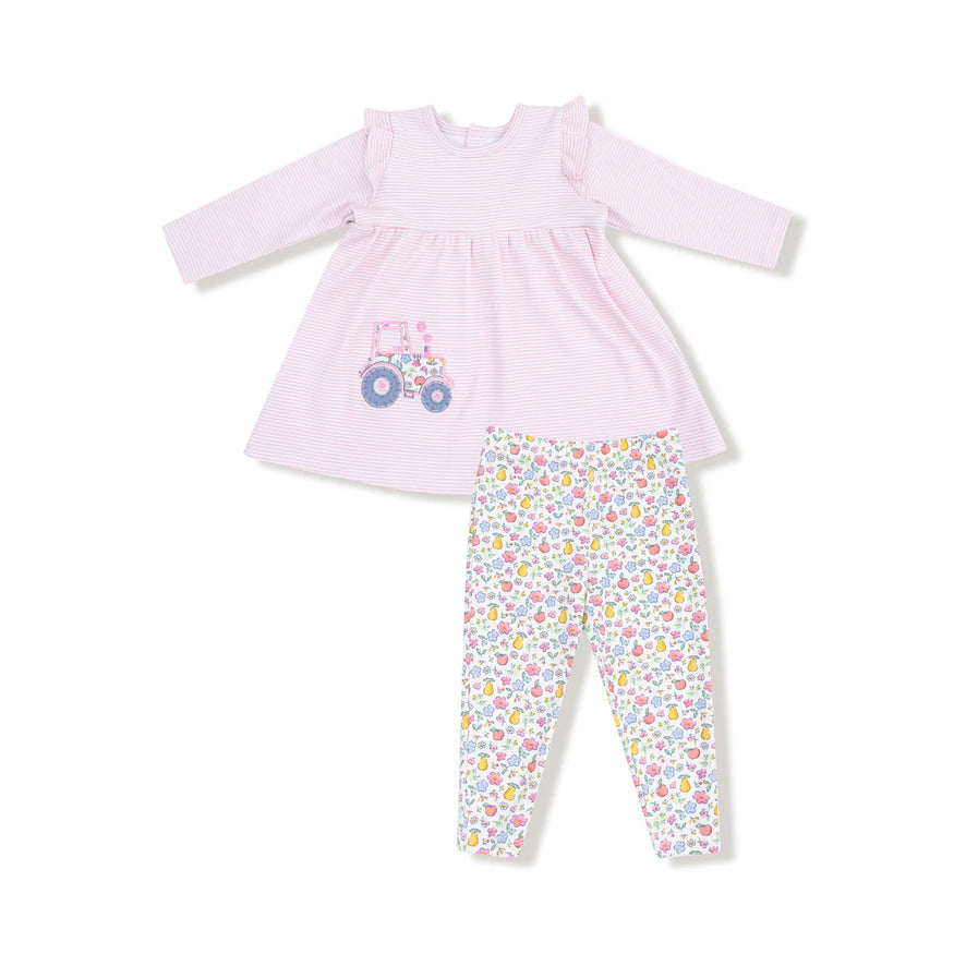Fall Fruit Floral Long Sleeve Dress with Legging (FINAL SALE) 6-12M Fall Fruit Floral Long Sleeve Dress with Legging (FINAL SALE) 6-12M