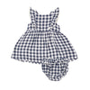 Gingham Navy Ruffle Dress