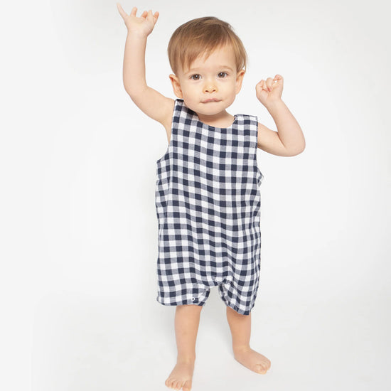 Gingham Navy Sleeveless Jon Jon