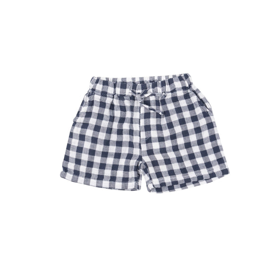 Gingham Navy Muslin Shorts