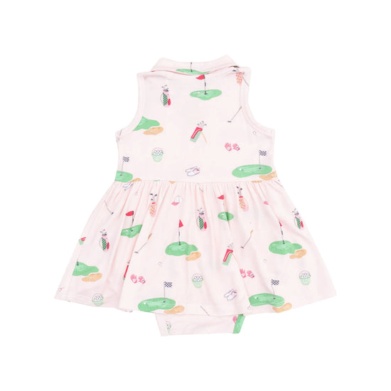 Golf Things Pink Polo Collar Bodysuit Dress