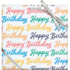 Colorful Happy Birthday Script Wrapping Paper