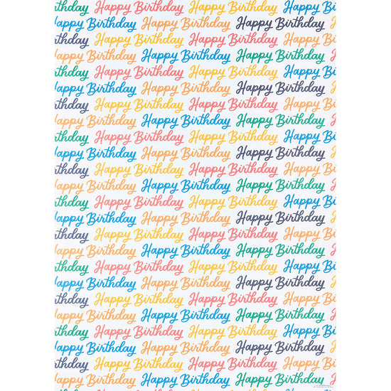 Colorful Happy Birthday Script Wrapping Paper